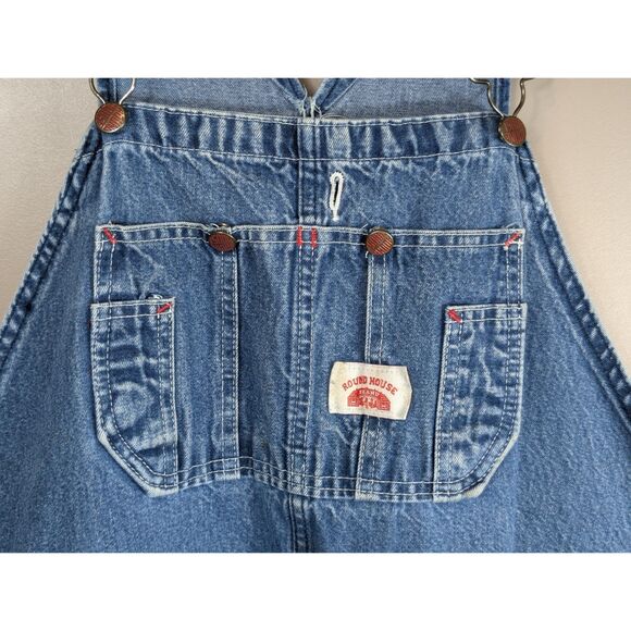 Round House Carpenter Bib Overalls Button Fly Made in USA Blue Men's Size 52 - Picture 6 of 16